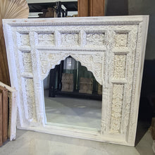 Load image into Gallery viewer, Large Vintage Indian Carved Mehrab Mirror
