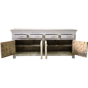 Vintage Old Door Buffet Cabinet With 4 Drawers #54077