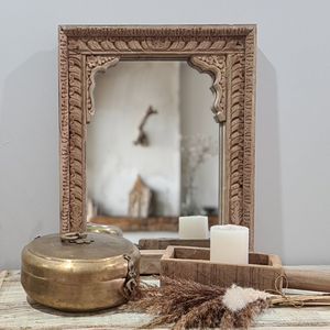 Hand Carved Vintage Indian Shekhawati Mirror
