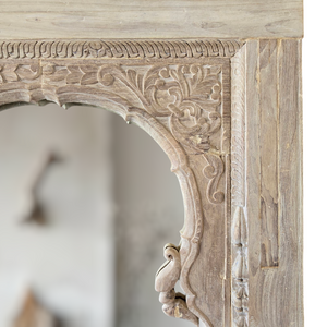 Vintage Indian Jharokha Mirror #17034 - Bleached