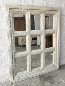 Hand Carved Indian 9 Window Mirror