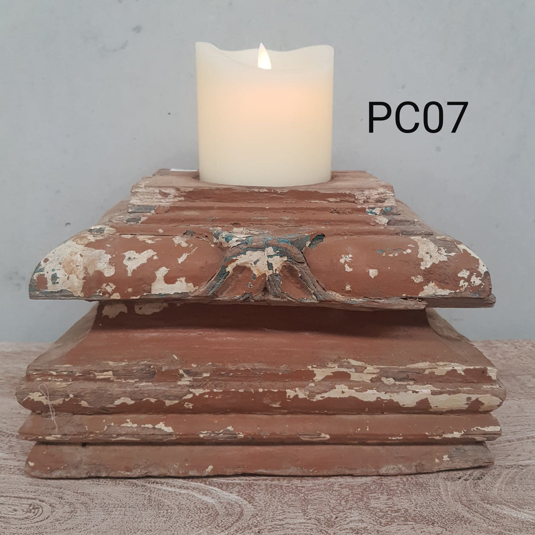 Upcycled Pillar Base Candle Holder - PC07