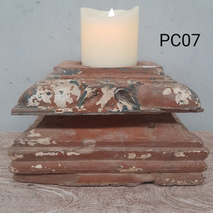 Upcycled Pillar Base Candle Holder - PC07
