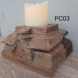 Upcycled Pillar Base Candle Holder - PC03