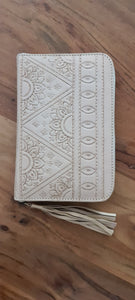 100% leather hand tooled boho sunflower wallet