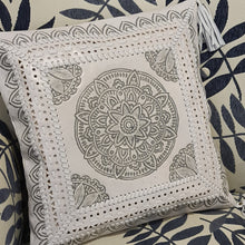 Load image into Gallery viewer, Bohemian Dreaming White Leather Mandala Cushion Cover
