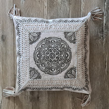 Load image into Gallery viewer, Bohemian Dreaming Soft Grey Leather Mandala Cushion Cover
