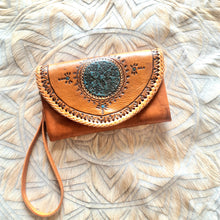 Load image into Gallery viewer, Stevie Leather Hand Tooled Mandala Clutch
