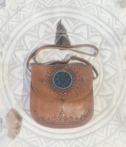 Stevie Leather Hand Tooled Mandala Handbag