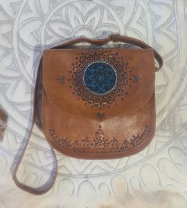 Stevie Leather Hand Tooled Mandala Handbag