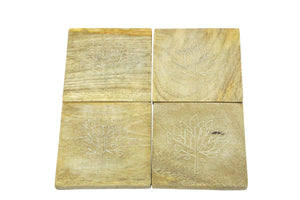Tree Of Life Coasters In Caddy (set of 4)