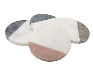 Assorted Crescent Colour Marble Coasters (4)