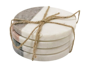 Assorted Crescent Colour Marble Coasters (4)