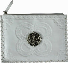 Load image into Gallery viewer, Leather Embossed Purse With Metal Medallion
