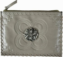 Load image into Gallery viewer, Leather Embossed Purse With Metal Medallion

