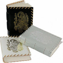 Load image into Gallery viewer, Leather Bound Paisley Embossed Notebook
