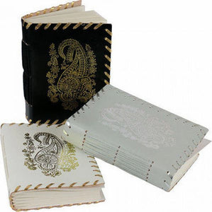 Leather Bound Paisley Embossed Notebook